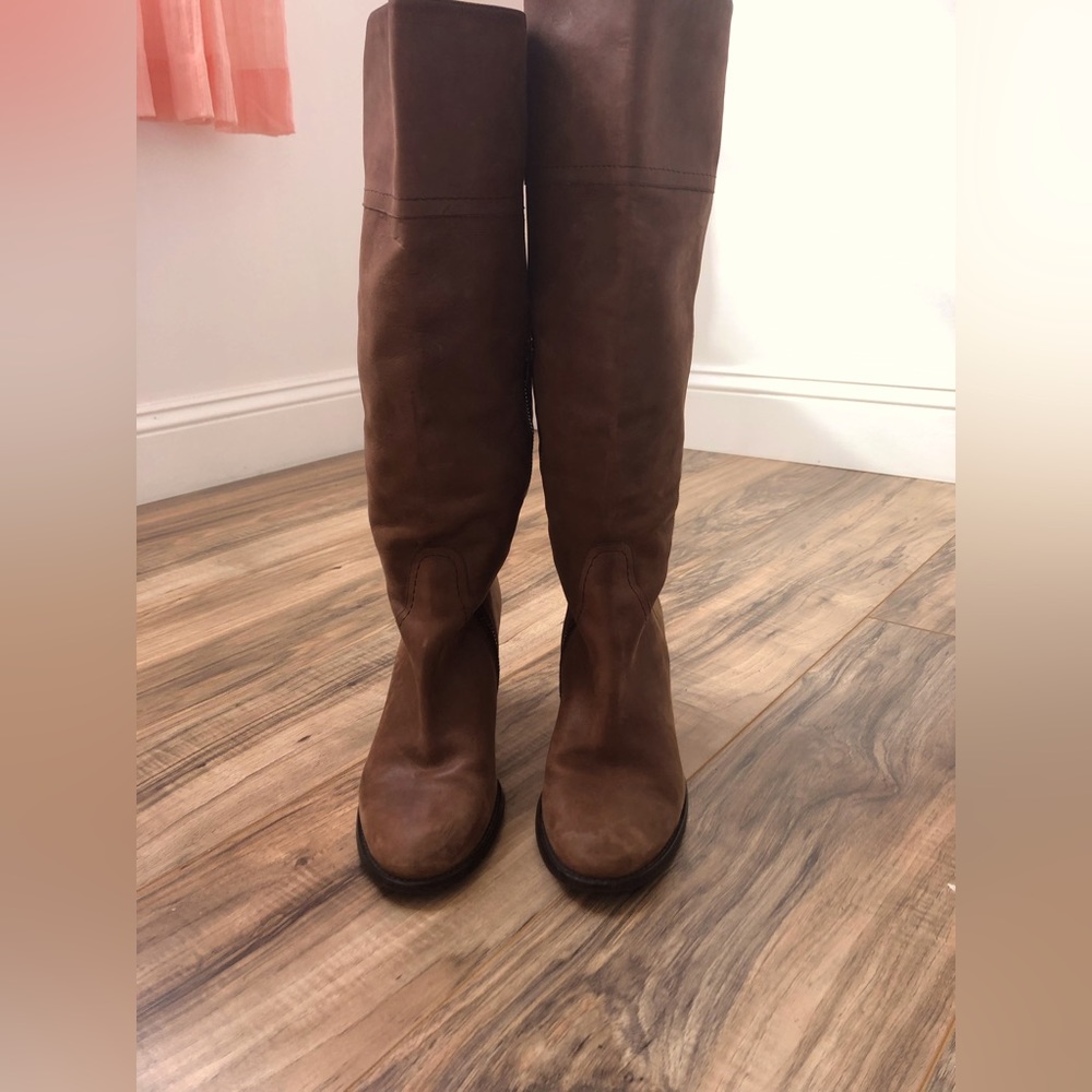 Beautiful Brown Knee-high J. Crew Nottingham Leather Boots